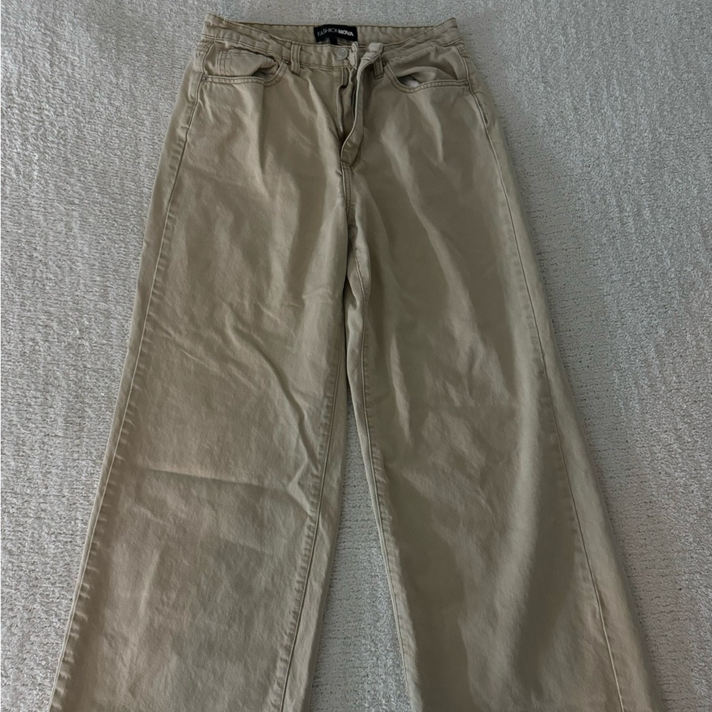 Beige fashion nova jeans